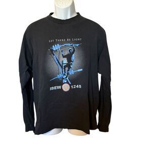 Men’s “LET THERE BE LIGHT” IBEW 1245 Power Lineman’s Graphic Long Sleeve T-Shirt